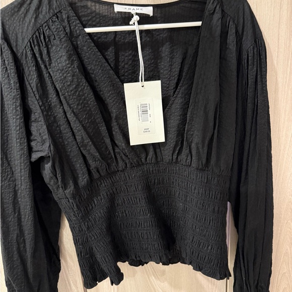 Frame Denim Women's Elegant Black Blouse